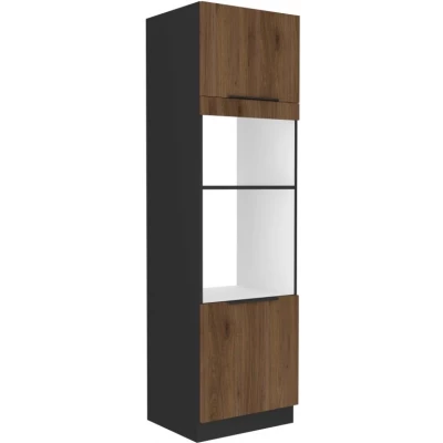 Einbauschrank TOVA – Breite 60 cm, Okapi-Nussbaum/Schwarz