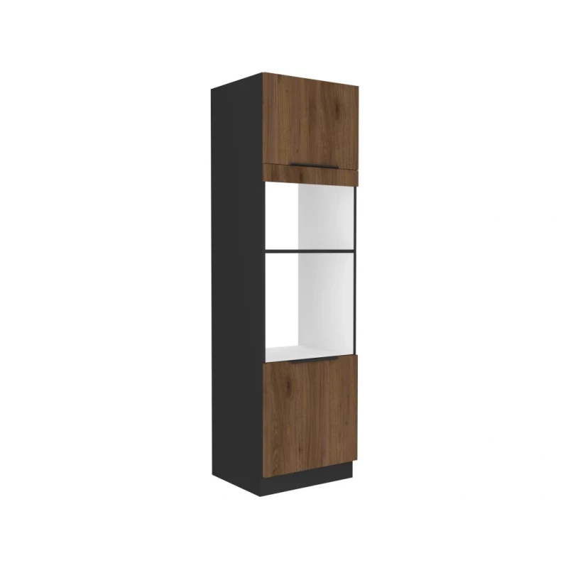 Einbauschrank TOVA – Breite 60 cm, Okapi-Nussbaum/Schwarz