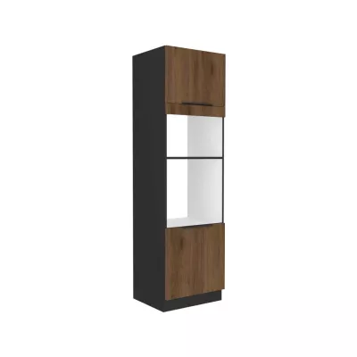 Einbauschrank TOVA – Breite 60 cm, Okapi-Nussbaum/Schwarz