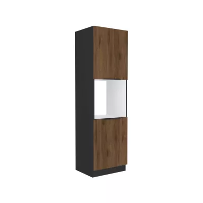 Küchenschrank für Einbaubackofen TOVA – Breite 60 cm, Okapi-Nussbaum/Schwarz