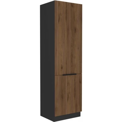 Schrank für den Einbaukühlschrank TOVA – Breite 60 cm, Okapi-Nussbaum/Schwarz