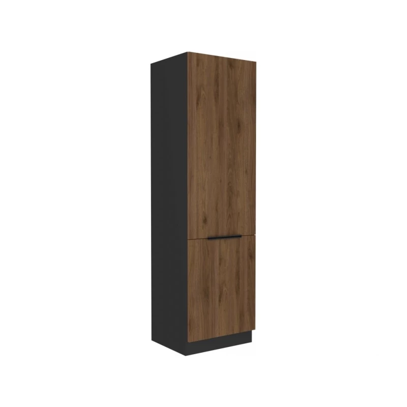 Schrank für den Einbaukühlschrank TOVA – Breite 60 cm, Okapi-Nussbaum/Schwarz
