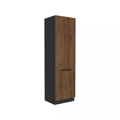 Schrank für den Einbaukühlschrank TOVA – Breite 60 cm, Okapi-Nussbaum/Schwarz