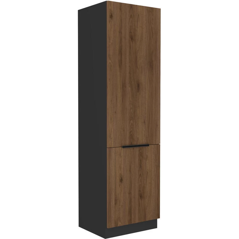 TOVA Küchenschrank – Breite 60 cm, Okapi-Nussbaum / Schwarz
