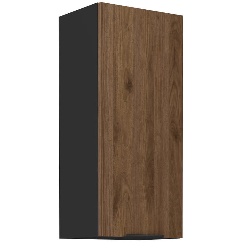 Hängehochschrank TOVA - Breite 30 cm, Okapi-Nussbaum/Schwarz