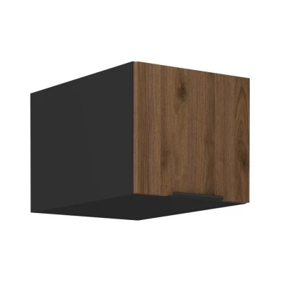 Tiefe Dunstabzugshaube TOVA - Breite 40 cm, Okapi-Nussbaum / Schwarz