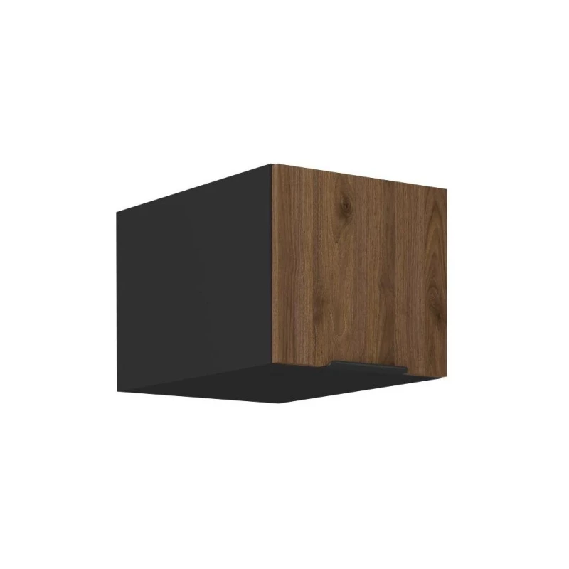 Tiefe Dunstabzugshaube TOVA - Breite 40 cm, Okapi-Nussbaum / Schwarz