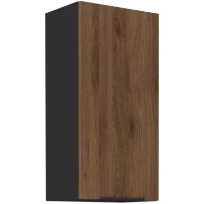 Hängehochschrank TOVA - Breite 45 cm, Okapi-Nussbaum/Schwarz