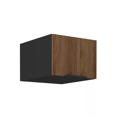 Tiefer Dunstabzugshaubenschrank TOVA - Breite 50 cm, Okapi-Nussbaum/Schwarz