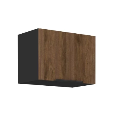 TOVA Dunstabzugshaubenschrank - Breite 50 cm, Okapi-Nussbaum / Schwarz