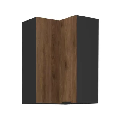 Eckhochschrank TOVA 2 – 60x60 cm, Okapi-Nussbaum/Schwarz