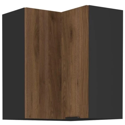Eckoberschrank TOVA 2 - 60x60 cm, Okapi-Nussbaum/Schwarz