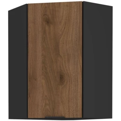 Eckhochschrank TOVA 1 – 60x60 cm, Okapi-Nussbaum/Schwarz