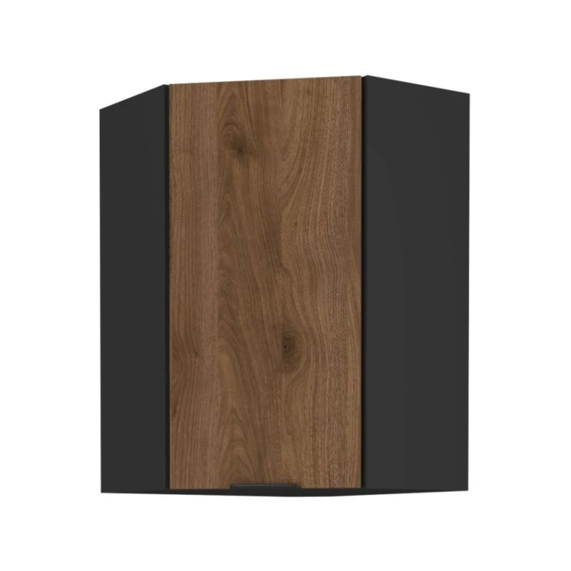 Eckhochschrank TOVA 1 – 60x60 cm, Okapi-Nussbaum/Schwarz