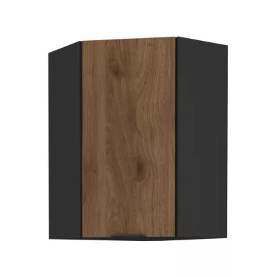 Eckhochschrank TOVA 1 – 60x60 cm, Okapi-Nussbaum/Schwarz