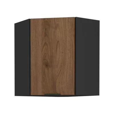 Eckoberschrank TOVA 1 - 60x60 cm, Okapi-Nussbaum/Schwarz