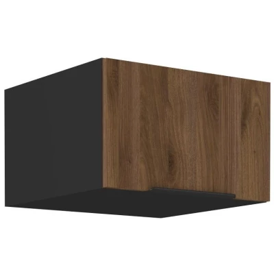 Tiefer Dunstabzugshaubenschrank TOVA - Breite 60 cm, Okapi-Nussbaum/Schwarz