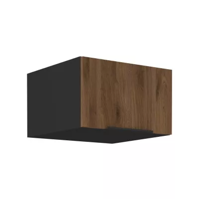 Tiefer Dunstabzugshaubenschrank TOVA - Breite 60 cm, Okapi-Nussbaum/Schwarz