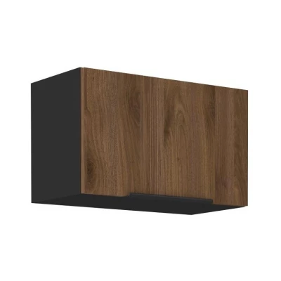 TOVA Dunstabzugshaubenschrank - Breite 60 cm, Okapi-Nussbaum / Schwarz