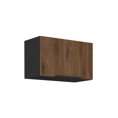 TOVA Dunstabzugshaubenschrank - Breite 60 cm, Okapi-Nussbaum / Schwarz