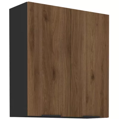 Hängehochschrank TOVA - Breite 80 cm, Okapi-Nussbaum/Schwarz