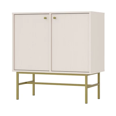 Schmale Kommode IROS 3 - beige/gold