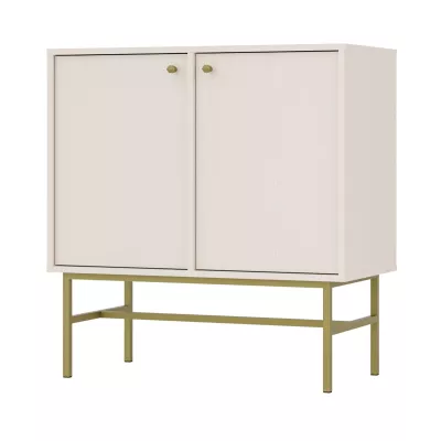 Schmale Kommode IROS 3 - beige/gold