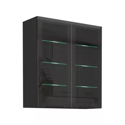 Glashochschrank SAJU - Breite 80 cm, schwarz