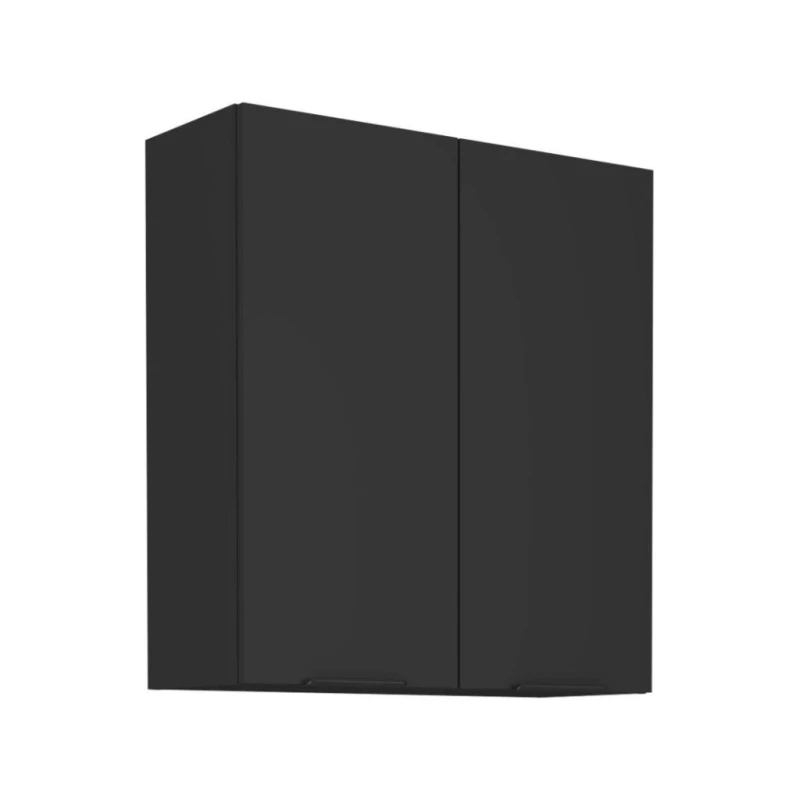 Hoher Hängeschrank SAJU - Breite 80 cm, schwarz