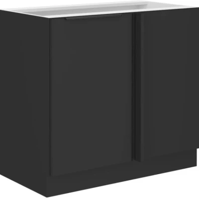Eckschrank SAJU mit Auszug - Breite 105 cm, schwarz