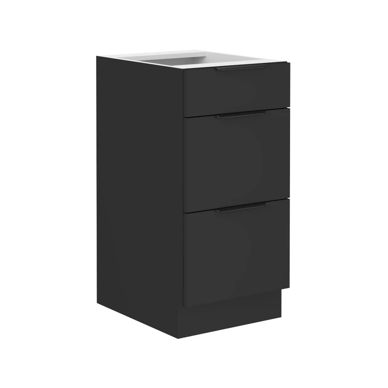 Unterer Schubladenschrank SAJU - Breite 40 cm, schwarz