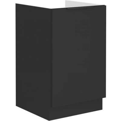 Eintüriger Waschbeckenunterschrank SAJU - Breite 50 cm, schwarz