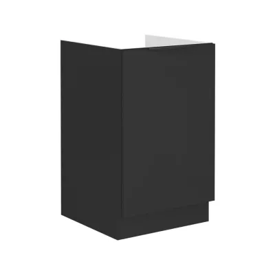 Eintüriger Waschbeckenunterschrank SAJU - Breite 50 cm, schwarz
