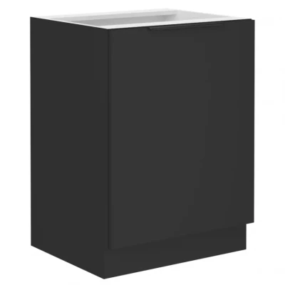 Unterer Eintürschrank SAJU - Breite 60 cm, schwarz