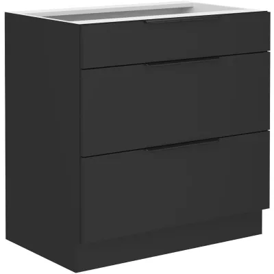 Unterer Schubladenschrank SAJU - Breite 80 cm, schwarz
