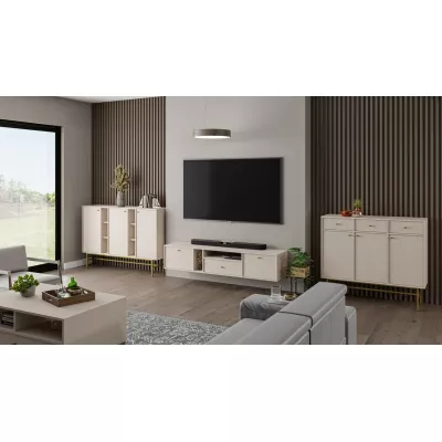 Breite Kommode IROS 3 - beige/gold