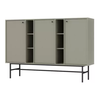 Breite Kommode IROS 3 - Eukalyptus/Schwarz