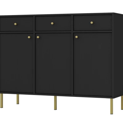 IROS 2 kombinierte Kommode mit Schubladen und Türen - Graphitschwarz / Gold