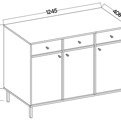 IROS 2 kombinierte Kommode mit Schubladen und Türen - Beige / Gold