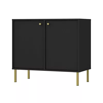 Schmale Kommode IROS 2 - Graphitschwarz/Gold