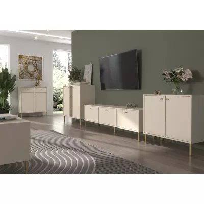 Schmale Kommode IROS 2 - beige/gold