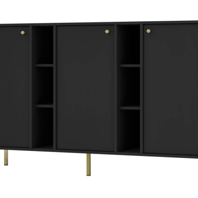 Breite Kommode IROS 2 - Graphitschwarz/Gold