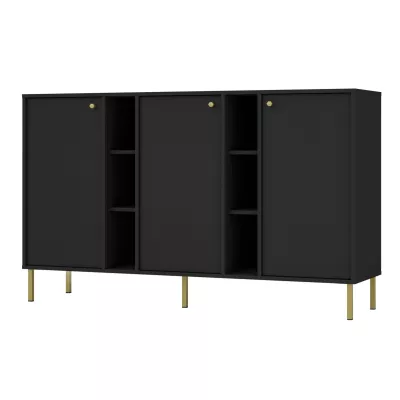 Breite Kommode IROS 2 - Graphitschwarz/Gold