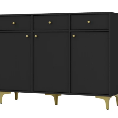 IROS 1 kombinierte Kommode mit Schubladen und Türen - Graphitschwarz / Gold