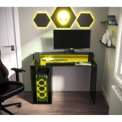 Computertisch LAMAR 2 mit LED-Beleuchtung - schwarz