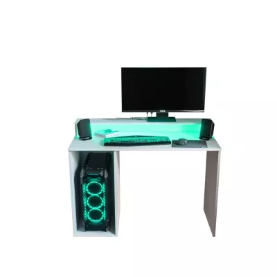 Computertisch LAMAR 2 mit LED-Beleuchtung - weiß