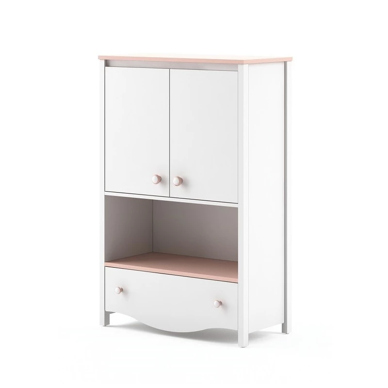 Kinderzimmerkommode MISE - weiß/rosa