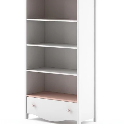 Kinderzimmerregal MISE - weiß/rosa