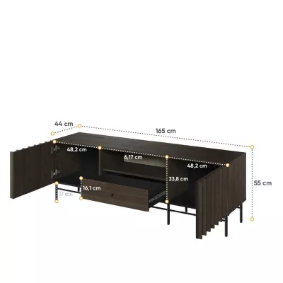 TV-Ständer MEXIA - Portlandesche / Schwarz