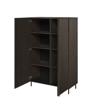 Niedriger Regalschrank 92 cm MEXIA - Portlandesche / Schwarz